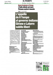 L'appello de Il Tempo al governo indiano: Girone e Latorre subito liberi