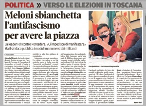 Meloni-sbianchetta-l'antifascismo-per-avere-la-piazza