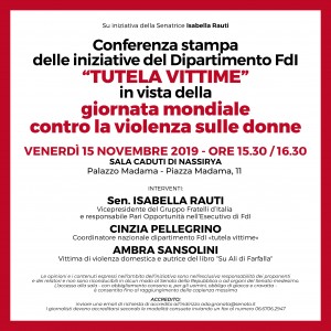 CS iniziative del Dipartimento FDI Tutela Vittime